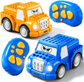 Remote Control Car for Aged 3-4 2-Pack 2.4 GHz Truck and Race Car with Sound Light Toddler RC Cars Ages 3-5 Electrical Racing Cars Indoor Outdoor for Boys Girls Birthday Gifts 3 4 5 6+
