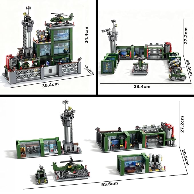 Military Base Building Set for Adults – 1753 PCS Army Model Kit with Vehicles Helicopter &amp Figures Model Building Kit for Adult Room Decor for Men Teen