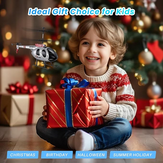 SIMREX RC HelicopterRemote Control Helicopter Toy for Kids &amp Beginners Altitude Hold 2 Speeds2 Batteries Gift for Kids Boys Girls