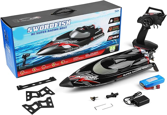 Remote Control Speed RC Brushless Boat WL916 2.4G 55km/h Under Motor RC Submarine with LED ights for Hobbies Adults Teen Favor