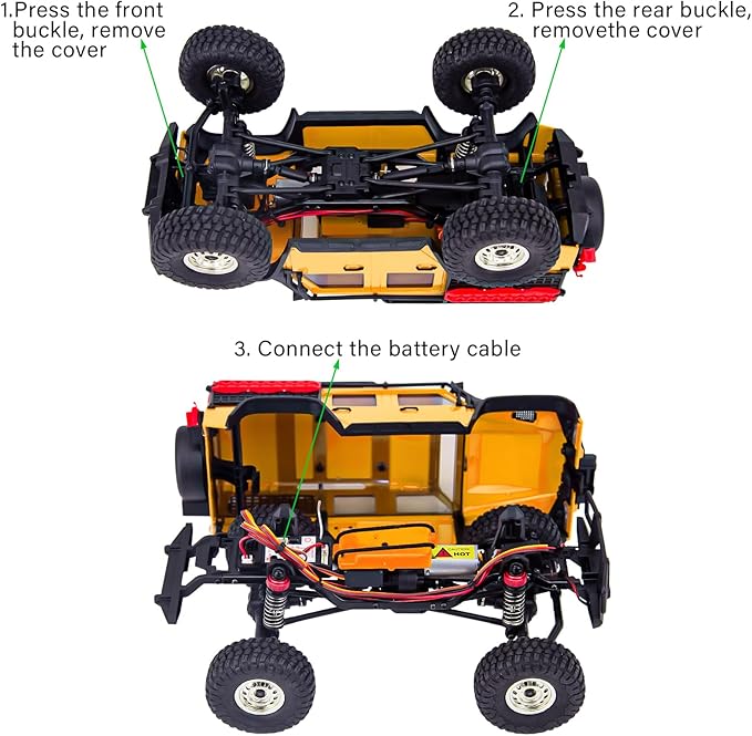 Cheerwing 1:18 Rock Crawler 2.4Ghz Car 4WD Off Road RC Monster Truck with Two-Speed Gearbox Hobby RC Car for Adults (Yellow)