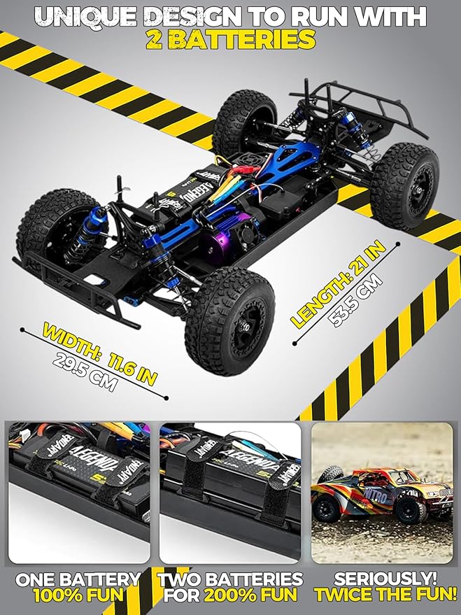 1/8 Scale Brushless RC Cars for AdultsMax 40mph Electric Off-Road Monster TruckWaterproof High Speed RC Car 4WD Remote Control Car with 3S Lipo 30+ Min Play All Terrain