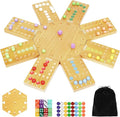 Marble Board GameWooden Board Game for 6-8 PlayersPortable Design Marble Game with 32 Marbles 16 Dice Family Game Night Gift for Kids &amp Adults