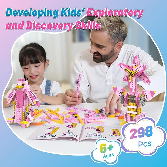 Robot G STEM Kits for 6-7 Year Old Girl 8 in 1 Electric Building Toys for Kids 6-8 8-10 DIY Educational Construction Science Kit for Girls 6-12 Christmas Birthday Gift