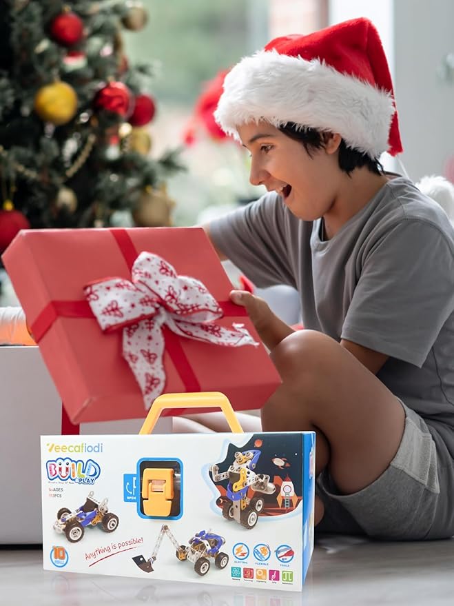10 in 1 STEM Toys for 5 Year Old Boy Building Toys for Kids Ages 4-8 5-7 6-8 STEM Engineering Construction Kit with Electric Motor Educational Science Gift for 5 Year Old Boys