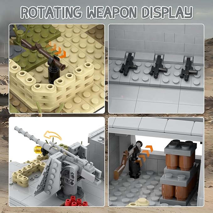 WW2 Military Battle Fort Building Block Set(928PCS). Suitable for Secondary Creation.Build Different Combat Buildings.