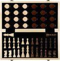 LEAP Wooden Chess and Checker Sets - 15 Walnut &amp Maple Folding Chess Board with 2 Extra Queens | Chess Board Set | Wooden Chess Sets for Adults