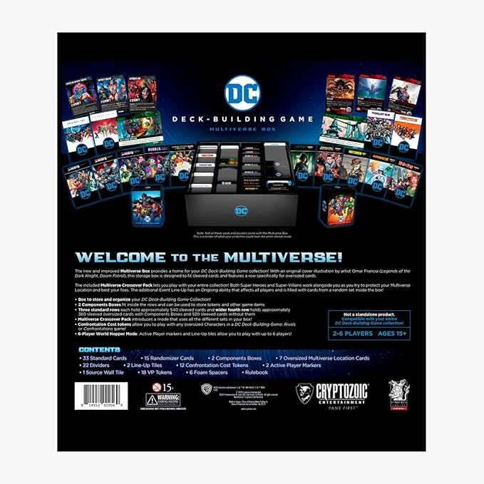 Cryptozoic Super Heroes Edition DC Comics Deckbuilding Game Multiverse Box