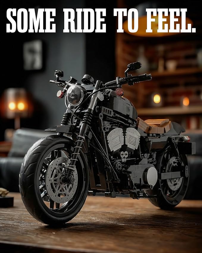 Nifeliz Iron 83 Motorcycle Model Set for Adults Classic Cruiser Bike Building Set with Realistic Details Collectible Display Model and Gift for Motorcycle Enthusiasts (827 PCS NF10342)
