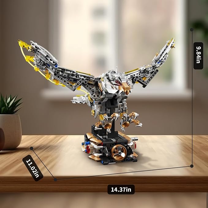 Ideas Mechanical Eagle Building Set with Light Compatible with Lego Animal Rotatable Eagle Building Blocks Toy for Adults STEM Gift for Girls Boys Teens Age 12+ (1168 PCS)