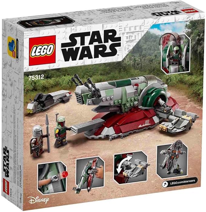 Lego Star Wars Boba Fett’s Starship 75312 Building Kit Awesome Building Toy for Kids Featuring Boba Fett and The Mandalorian Minifigures with Weapons Plus a Carbonite Brick (593 Pieces)