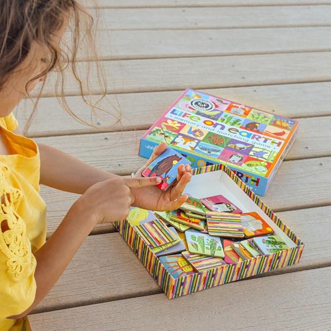 eeBoo: Memory and Matching Game - Life on Earth- 24 Pairs Develops Recognition Concentration Memory &amp Vocabulary Skills Age 3+