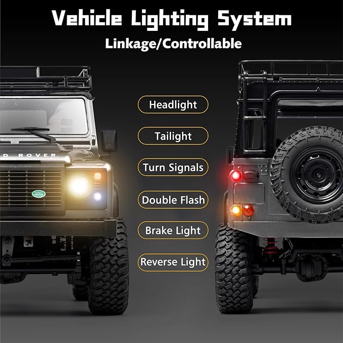 MN-98 RC Car 1:12 Scale RC Rock Crawler 4WD Off-Road RC Truck RTR 2.4G Remote RC Land Rover Vehicle Models for Adults Hobby Gifts (Yellow)