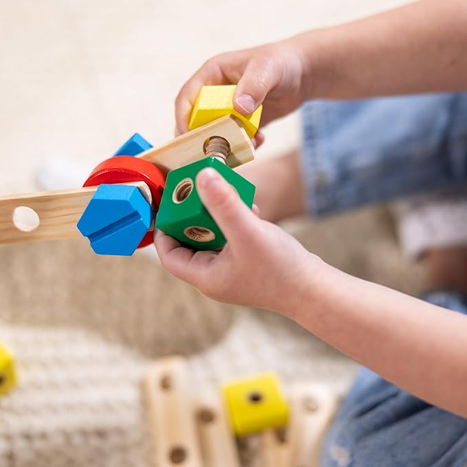 Melissa &amp Doug Wooden Construction Building Set in a Box (48 pcs)