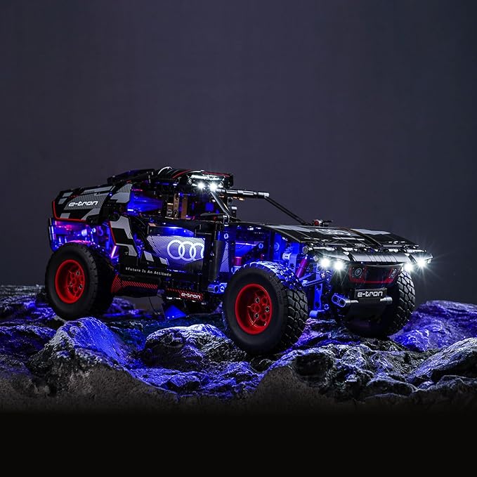 Upgraded Led Light Kit for Lego Technic Audi RS Q e-tron Building Set Remote Control Compatible with Lego 42160 (Model Not Included)