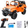 GoolRC F2 1/14 Scale 2.4GHz RC Car 4WD 30km/h High Speed Racing Car All Terrains Off Road RC Monster Vehicle Truck Crawler with LED Light for Teens and Adults (Orange Convertible)