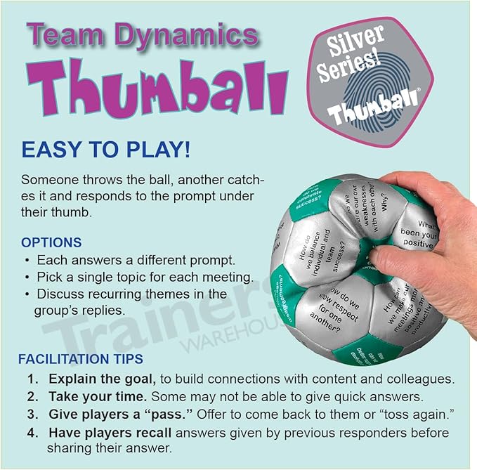 Trainers Warehouse 6 Thumball Collection 32 Prompts for Conversation Team Building Relationship and Training