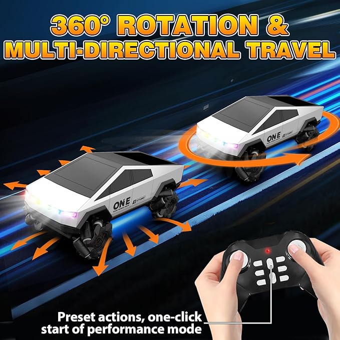 Gesture Sensing RC Stunt Car Toys for 6-12 Years Old Boys Girls 1/28 Scale 4WD RC Drift Car 2.4Ghz RC Cars Seven Light Modes Hand Controlled 360°Rotating Cool Birthday Gifts for Kids