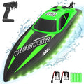VOLANTEXRC RC Boat 20MPH Fast Remote Control Boat for Adults 2.4Ghz Toy Boats for Pools and Lake with 2 Rechargeable Batteries Toys Gifts for Adults with Light Green