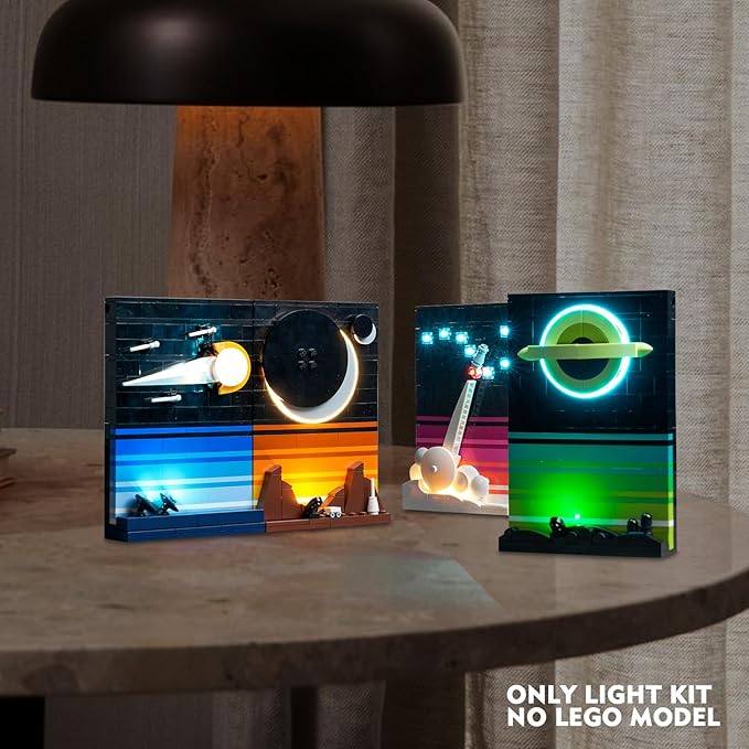 VONADO Light Kit Compatible with Lego Tales of The Space Age Voice Control Lighting Compatible with Lego Space Age 21340 Building Set (No Model) DIY Creative Decor 21340 Lights (ONLY Lights)