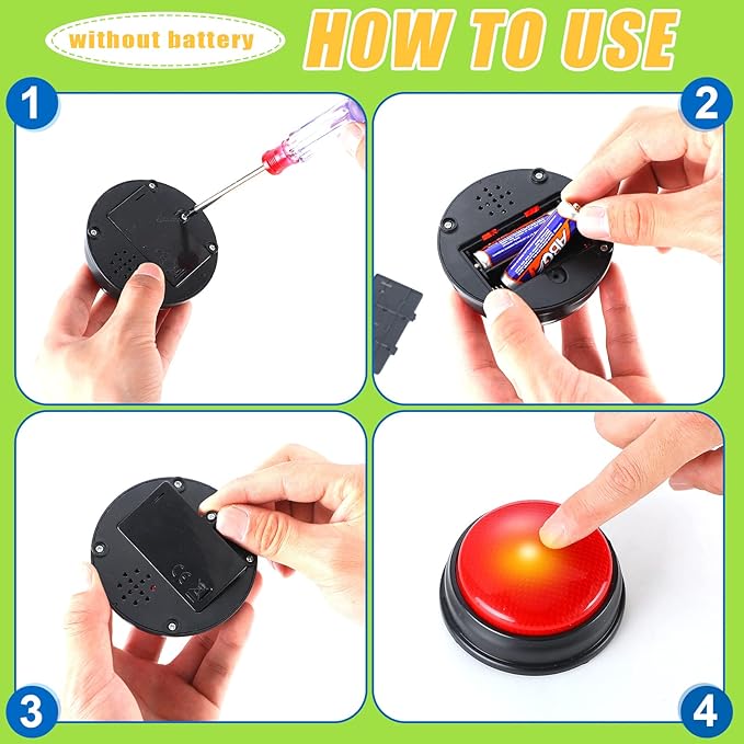 Deekin 16 Pcs Game Buzzers Bulk Assorted Colored Answer Button with Sound and Light Family Feud Buzzer for Classroom Teacher Supplies Back to School Team Game Show and Trivia Nights