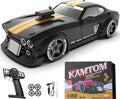 RC Drift Car 1/32 Scale High-Speed 4WD Mini Electric Remote Control Car 30 km/h with Gyro Stabilization and LED Lights Suitable for Adults (KM3299-Black)