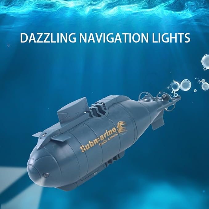 Mini Remote Control Nuclear Submarine - High Speed Waterproof RC Boat for Submersible in Pools Lakes and Ponds - Ideal Gift for Kids and Boys(Blue)