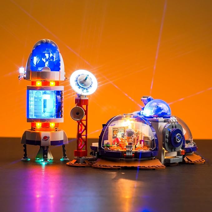 VONADO Remote Control LED Light Compatible with Lego Mars Space Base and Rocket 42605 (Lights Only No Models) RC Creative Lighting Set Accessories Compatible with Lego 42605 Building Set
