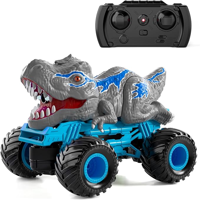 Bennol Remote Control Dinosaur Car for Boys Kids 2.4Ghz RC Dinosaur Truck for Toddlers Electric Hobby RC Car Toys with Light &amp Sound Spray Birthday for 3 4 5 6 7 8 Year olds Kids Boys
