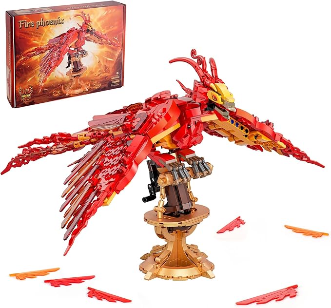Moc Fire Phoenix Building SetCompatible with Lego STEM Magic Phoenix Collection Model for AdultsIdeas Bird Toy Gift for Kids Boys and Girls Fans Ages 8+ 938 PCS