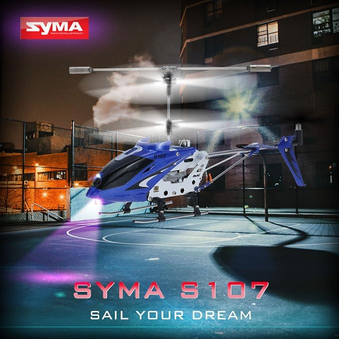 GoolRC Remote Control Helicopter S107/S107G RC Helicopters 3 Channel Mini Helicopter with Gyro for Beginners (Blue)