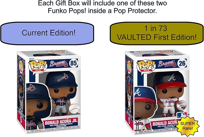 Baseball Collector's Mystery Gift Box: Ronald Acuna Jr Edition│ONE PSA Graded Baseball Card &amp ONE Authentic Funko Pop │Ideal Gift for Collectors &amp Baseball Fans