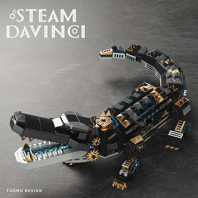 Animal Heavy Armored Jagged Alligator Building Block Toys (500+ PCS) Gifts for Adults and Children