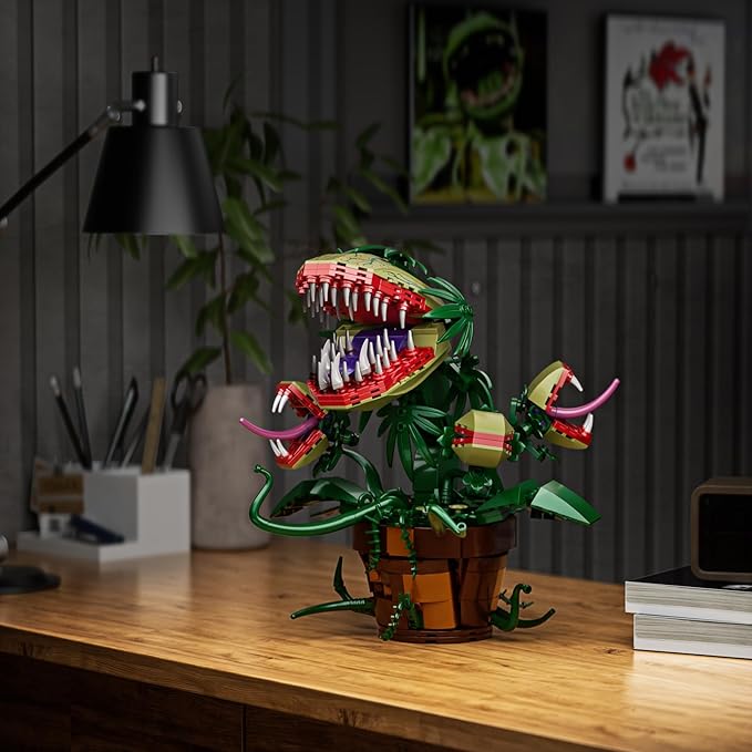 Millionspring Piranha Plant Audrey II 2 Building Blocks Set Toys Kit Horrors Flower Shop Decoration Valentine Gift for Tv Film Fans Families Friends 12+ On Halloween Birthday Christmas