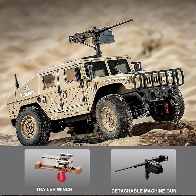 C8835 1:12 Scale Military RC Car with 3 500mah Battery 2.4GHz Remote Control Vehicle Simulation Off-Road Climbing VehicleRemote Control Truck-4x4 Off-Road RC Trucks Army Rock Crawler Humme