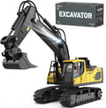 kolegend Remote Control Excavator Toy for Boy 2 Batteries- 1/20 Scale Remote Control Digger with Alloy Shovel Infinitely Rotating Cab Lights &amp Sounds - Gift for Kids Ages 678910