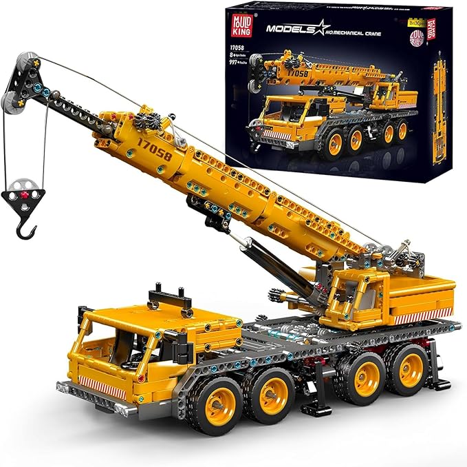 Mould King 17058 Crane Building Blocks Kit 997 Pieces Crane Truck Model to Build DIY Constration Toy Collectibles/Exhibition for Adult/Kids