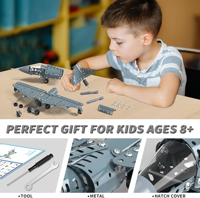 Lucky Doug STEM Building Projects Model Airplane Jet Set - Building Toys for Kids Ages 8-12 Assembly Science Kit for Boys 8 9 10 11 12 Years Old