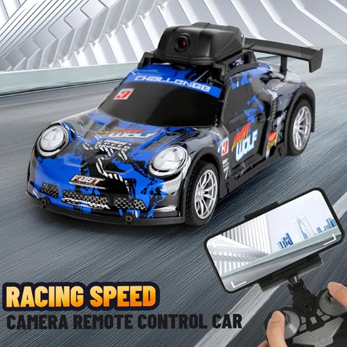 Mini RC Drift Car with HD Camera &amp LED Lights 2.4G 4CH Remote Control Car Electric Racing Sports Cars for Adult Teens - RTR Version / 2 Battery