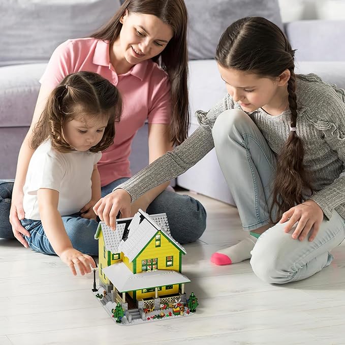 Christmas House Building Set with Light Story Movie Snow House Blocks Toy Compatible with Lego Christmas Village House Kit Christmas for Boys Girls Ages 8+ (1367 PCS)