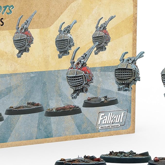 Modiphius Entertainment: Fallout: Wasteland Warfare - Robots: Eyebots - 4 Figures 32mm Unpainted Resin RPG Miniatures Nuka World Tabletop