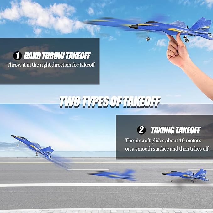 RC Planes for Ages 14 Years and upRemote Control Airplanes Toys for Teen2CH Outdoor Foam RC Glider Fighter Jet for Teen and Adults Hobby Yellow