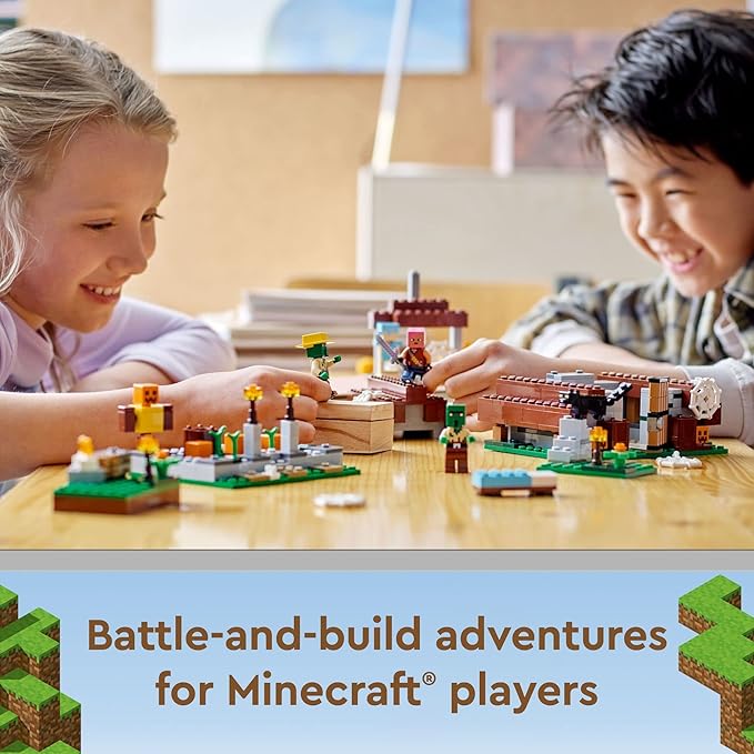 LEGO Minecraft The Abandoned Village Building Kit 21190 Minecraft Zombie Toy Set Gift Idea for Kids Girls Boys Age 8+ Featuring Game Figures Including Zombies and Zombie Hunters with Accessories