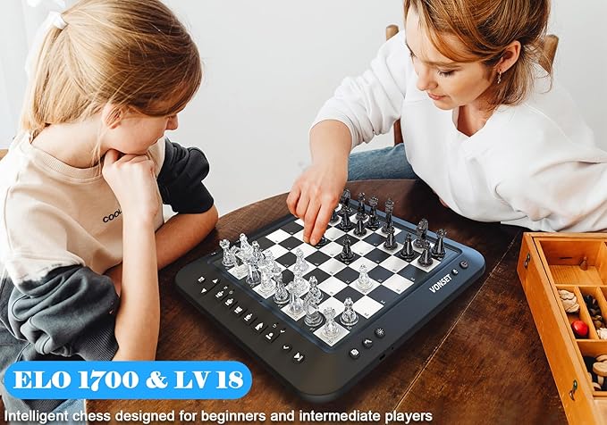 P6 Electronic Chess Board Chess Computer Talking Smart Chess Board Magnetic Electronic Chess Set with LED for Kids &amp Adults
