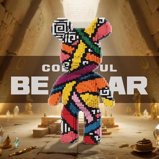 HOOLEDAY Animal Colorful Bear Micro Building Blocks Set (5900 PCS) Bear Bricks Set Personalized Decoration Creative Home &amp Office Decor