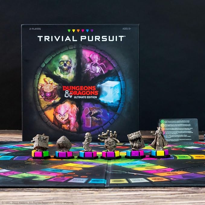 Trivial Pursuit: Dungeons &amp Dragons Ultimate Edition | Collectible Trivia Board Game Featuring 6 Monster Movers and 1800 Questions Across 6 Categories | Officially-Licensed D&ampD Game &amp Merc