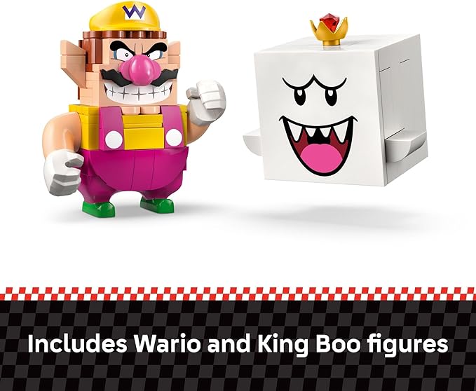 LEGO Super Mario: Mario Kart – Wario &amp King Boo Building Toy for Kids - Buildable Car Toys W/Drifting Action for Boys &amp Girls Ages 8+ - Pretend Play Gift Idea for Birthdays &amp Any Gaming F