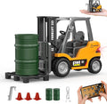 mini RC Forklift Toy - 1:64 Alloy Remote Control Crane with Liftable ForksSTEM Educational Construction Vehicle for Kids Age 6-12Christmas Birthday Gift(mini Forklift)
