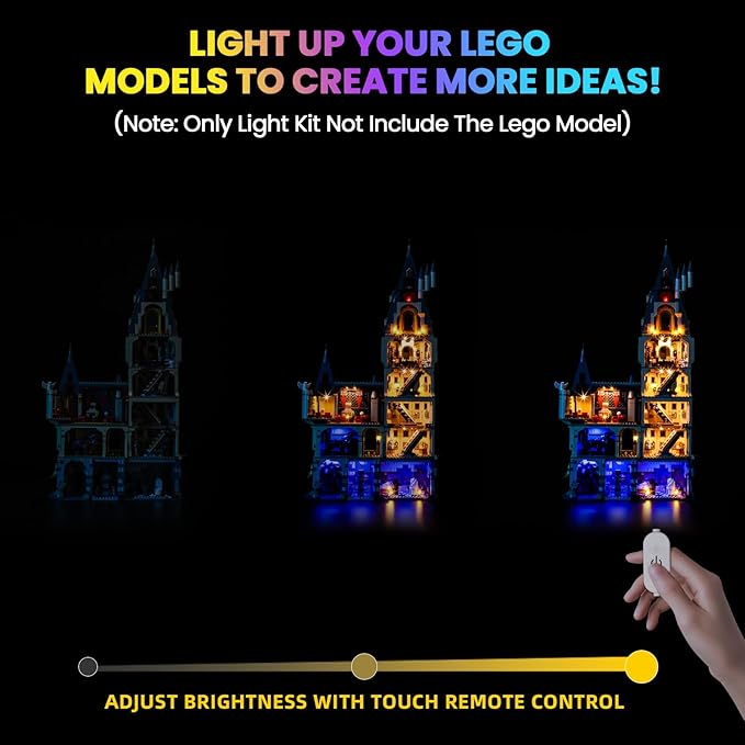 Upgraded Led Light Kit Compatible with Lego Hogwarts Castle The Main Tower Building Set Lights Decoration Compatible with Lego 76454 Best Gifts for Adults (Model Not Included)