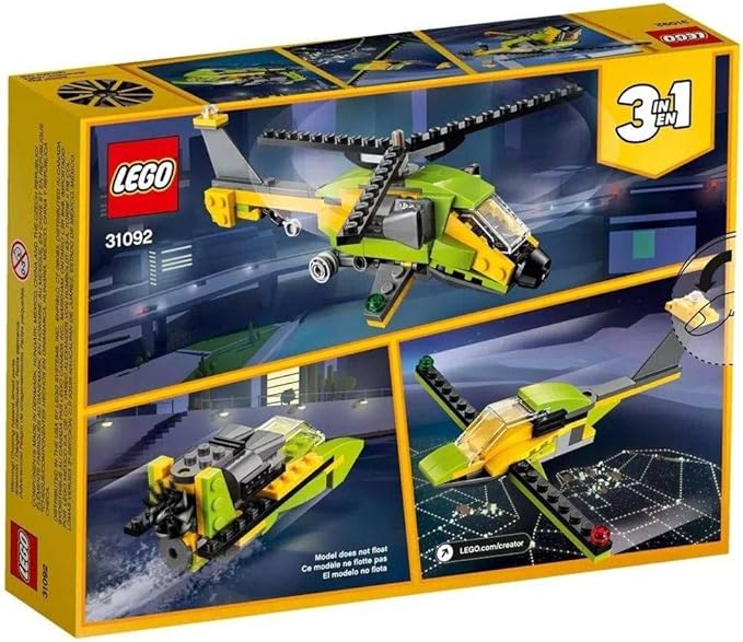 LEGO Creator 3in1 Helicopter Adventure 31092 Building Kit (114 Pieces)